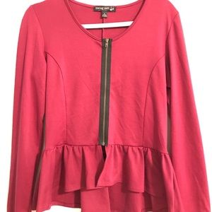 Maroon Peplum Top